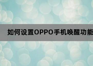 如何设置OPPO手机唤醒功能 如何设置OPPO手机唤醒功能-图片1